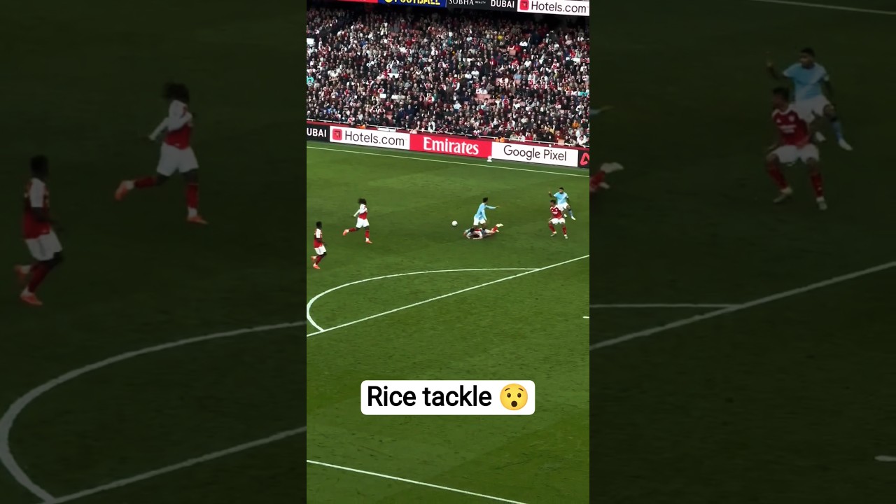 Epic Tackle by Declan Rice Stops Reijnders in Arsenal vs. Man City 1-1 ⚽