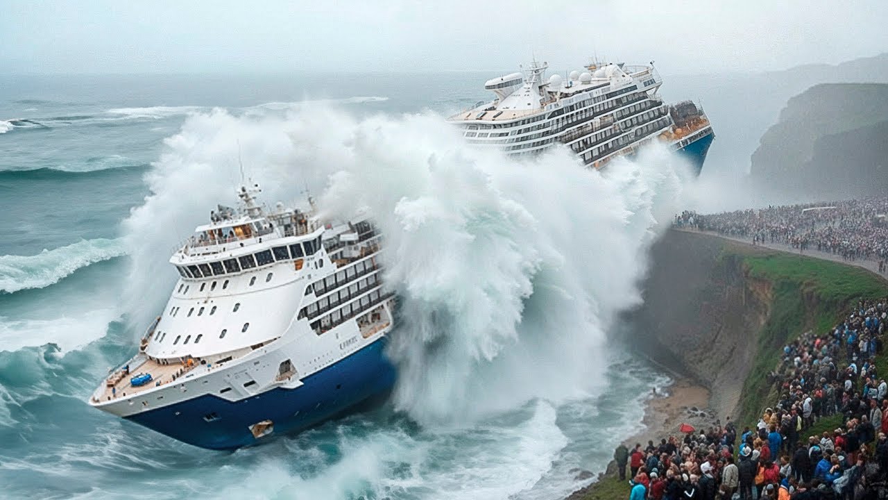 Cruise Ships Battling Monster Waves 🌊