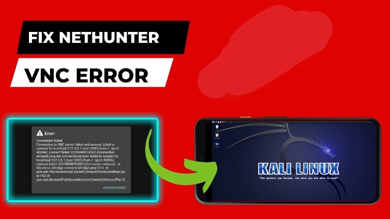 Fix Kali Nethunter VNC Connection Failed Error Easily 🔧