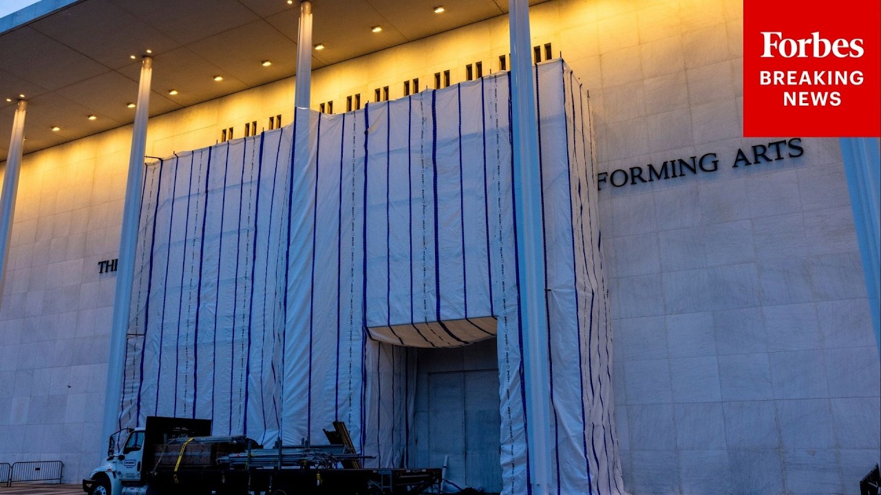 6 Days After Kennedy Center Removed Trump’s Name Tarps Still Block Sign