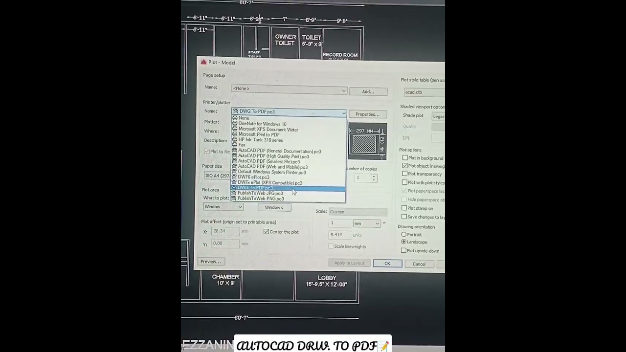 AutoCAD Drawing Conversion to PDF