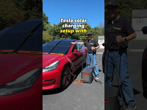 Tesla Solar Charging with Jackery Explorer 3000 Pro and 400W Solar Panels