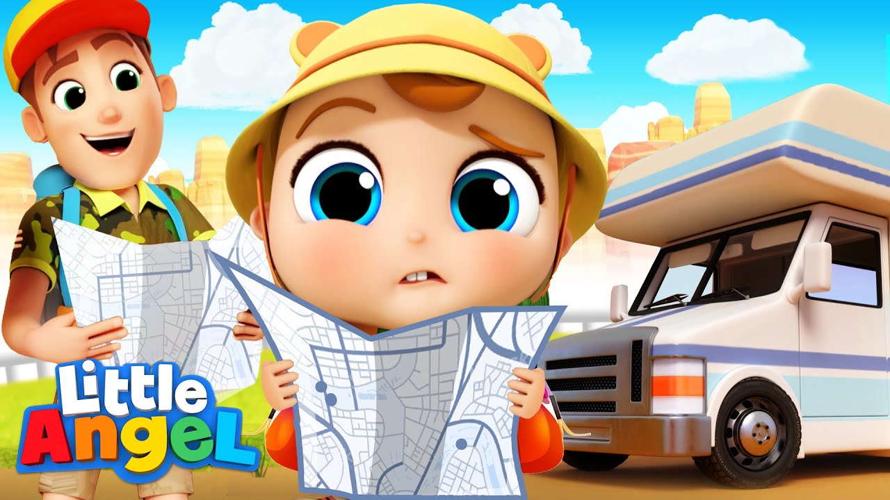First Road Trip Song 🚗 | Little Angel Kids & Nursery Rhymes