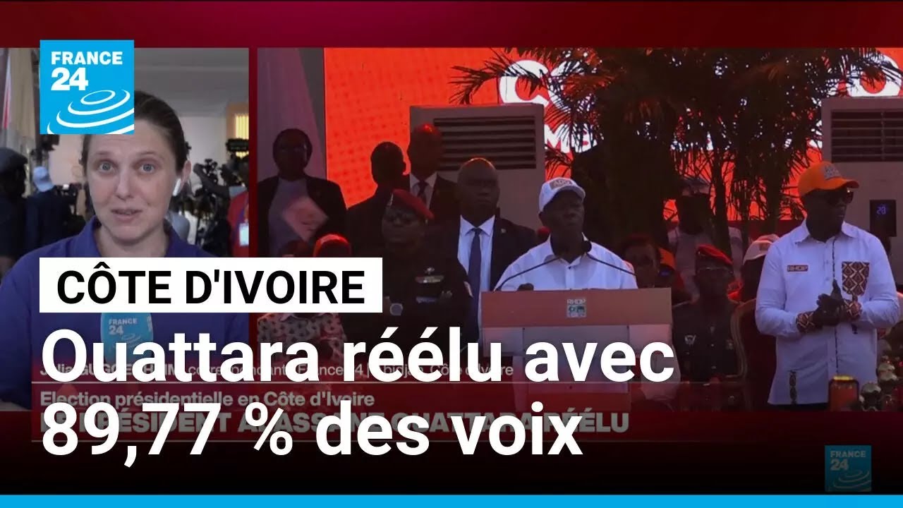 Côte d'Ivoire : Ouattara réélu avec 89,77 % des voix selon la Commission électorale indépendante