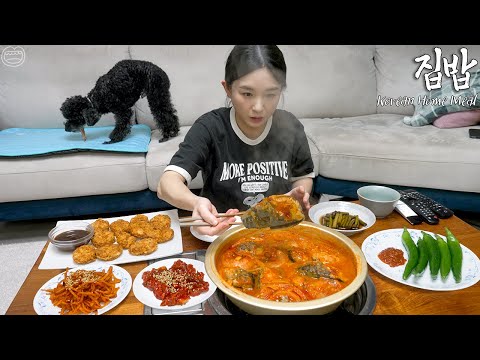 Real Mukbang:) Korean Home Meal ☆ Korean-style Braised Fish, Home -cooked Side Dishes, Recipe