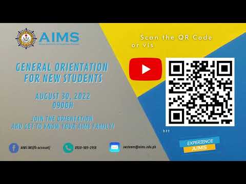 AIMS General Orientation for New Students - Teaser #ExperienceAIMS