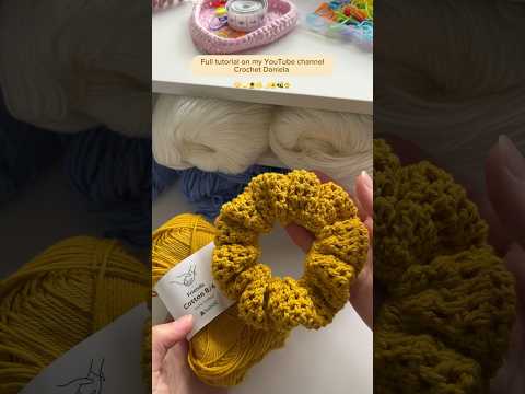 Crochet Scrunchies 💛#crochet #tutorial #crochetscrunchies #beginnercrochet #easycrochet