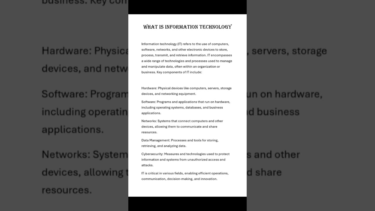Understanding Information Technology 🌐