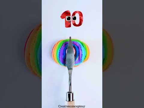 Mixing Wonderland Numbers 0 to 10 #colormixing #satisfying  #wonderland #shorts  #wonderlandnumbers
