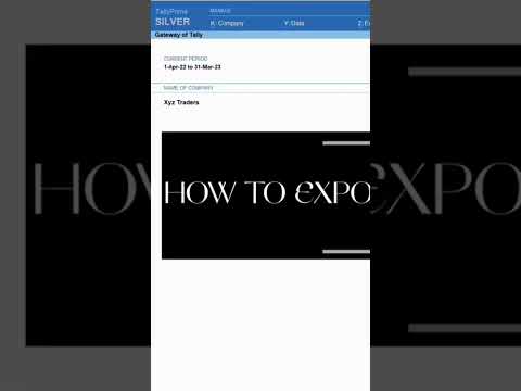 How to export sale bill in pdf in tally prime/https://youtu.be/4XZCfZNWqNg