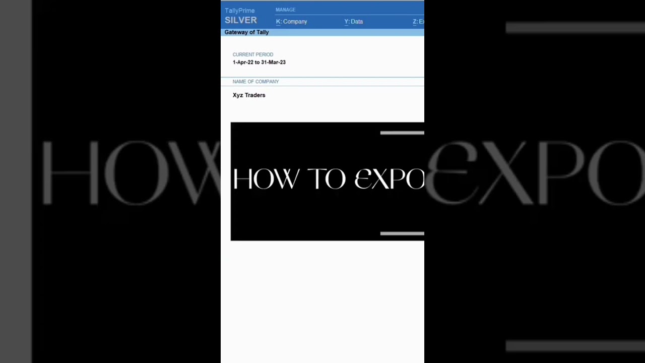 Guide to Export Sale Bill as PDF in Tally Prime