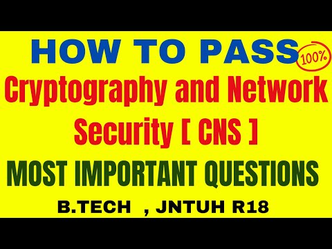 Cryptography and Network Security - CNS unit wise important questions|JNTUH BTech || #cns
