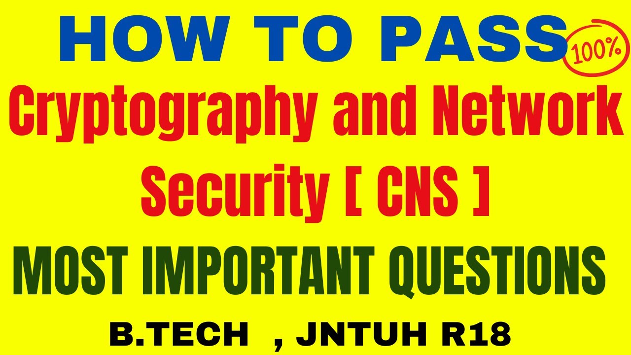 Cryptography and Network Security (CNS) - Unit Wise Important Questions | JNTUH BTech