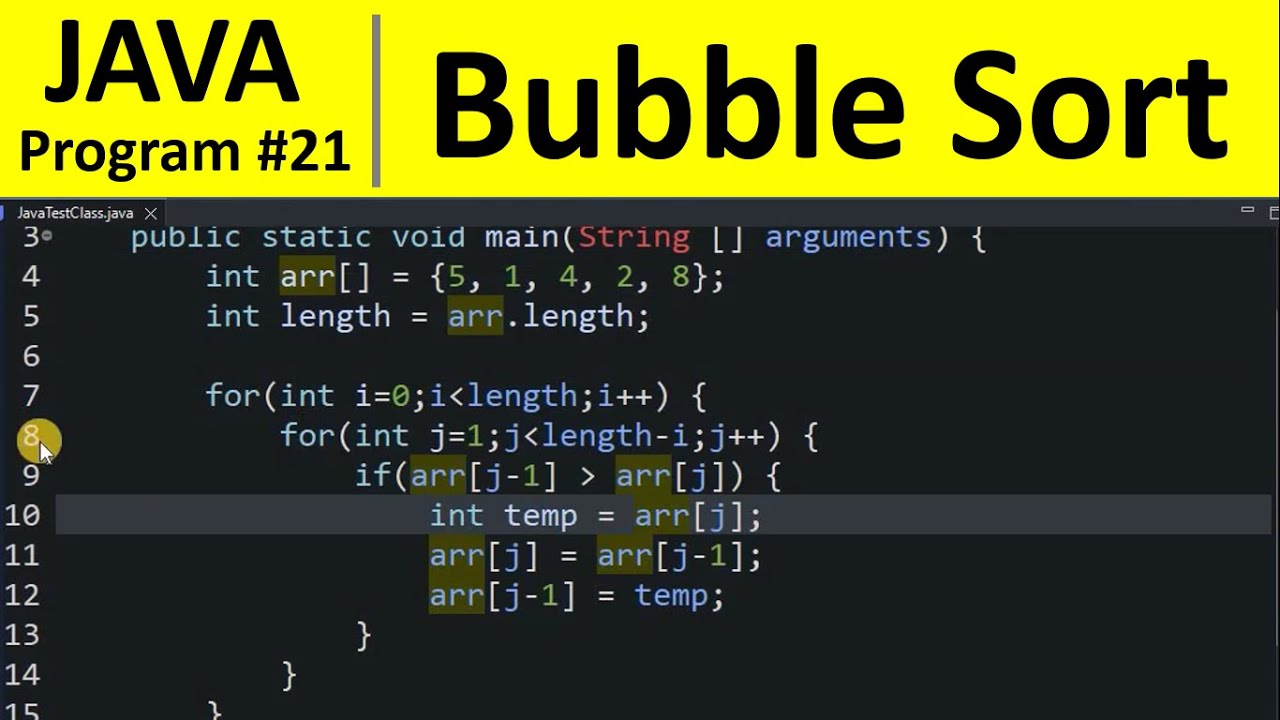 Java Bubble Sort Program for Beginners