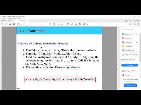 Cryptography Mathematics-CRT