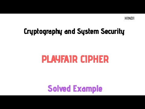 Solved Example on Playfair Cipher| Substitution Cipher Techniques| Introduction in Hindi |CSS