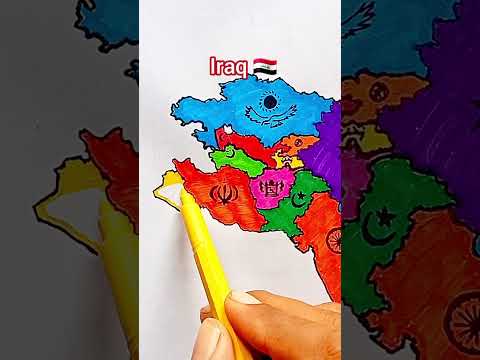 Draw Map of Iraq 🇮🇶 #iraq