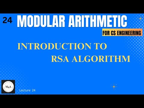 RSA Algorithm Introduction||Modular Arithmetic|| Cryptography||22mats101 Module 4|| Dr. Sujata T
