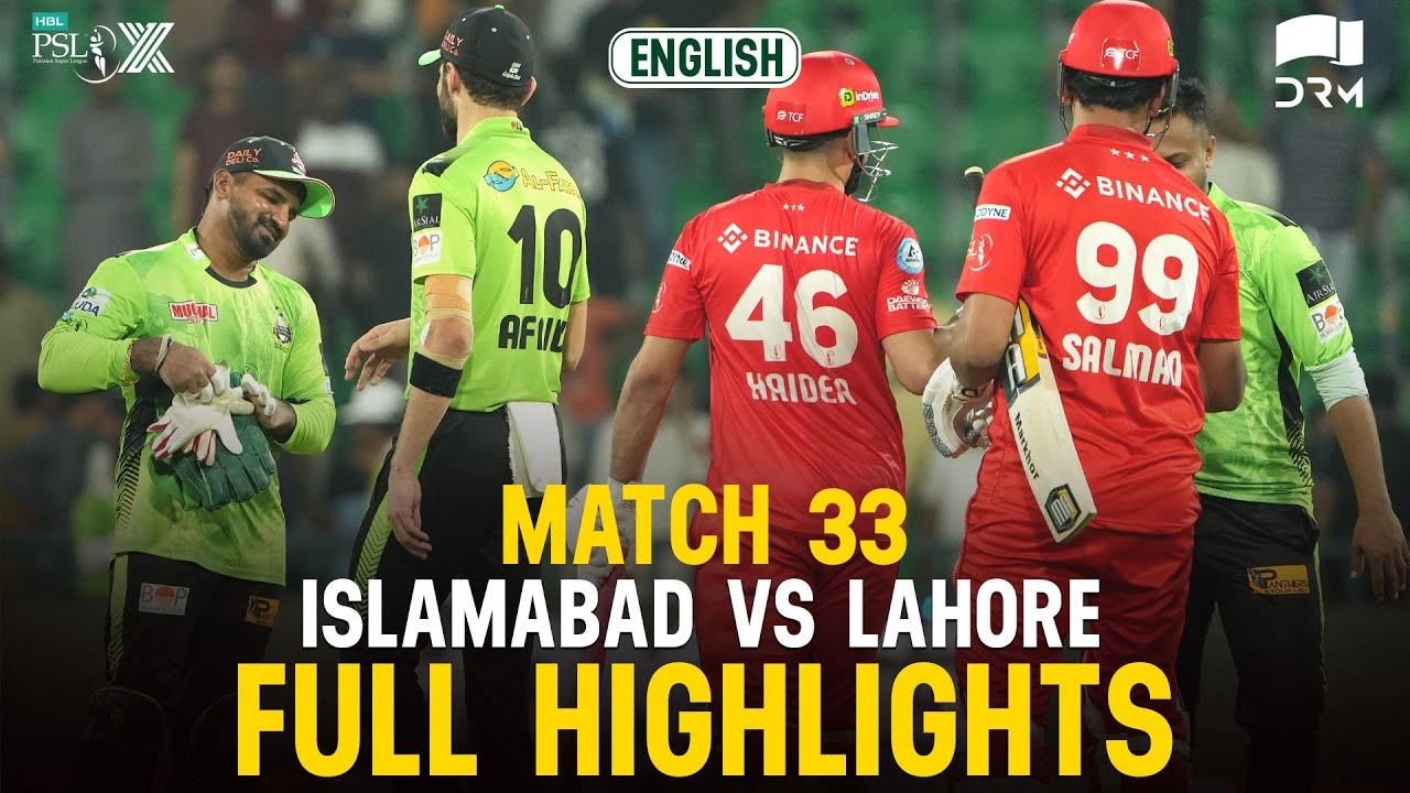 Exciting Full Highlights: Islamabad United vs Lahore Qalandars | Match 33 | HBL PSL X 🔥