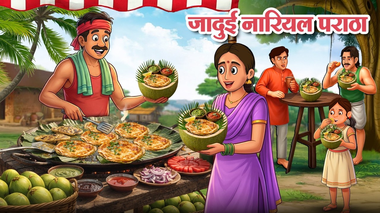 जादुई नारियल पराठा | Hindi कहानी और कार्टून 🥥