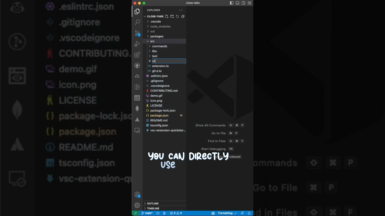 Create files on Visual Studio Code