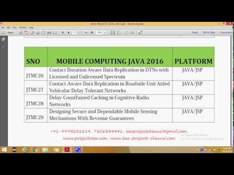IEEE PROJECTS 2016 TITLE LIST | JAVA MOBILE COMPUTING | IEEE PROJECTS 2017