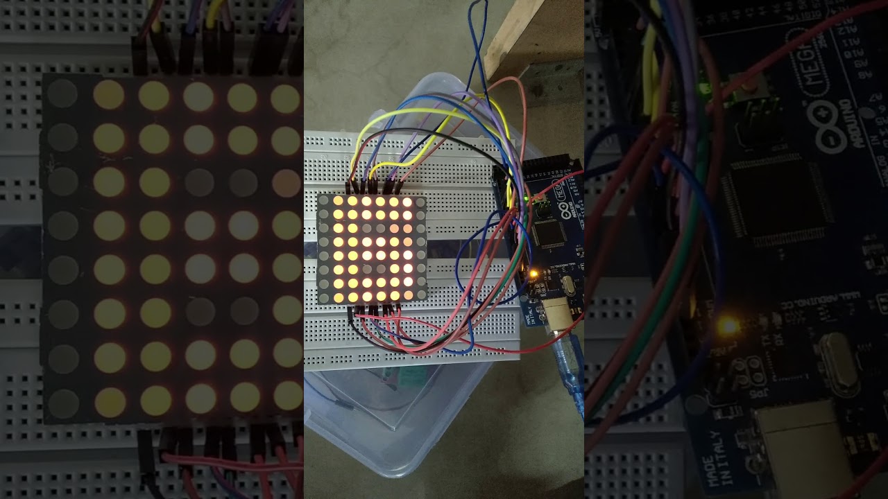 8x8 Bicolor LED Matrix Character Display with Arduino Mega