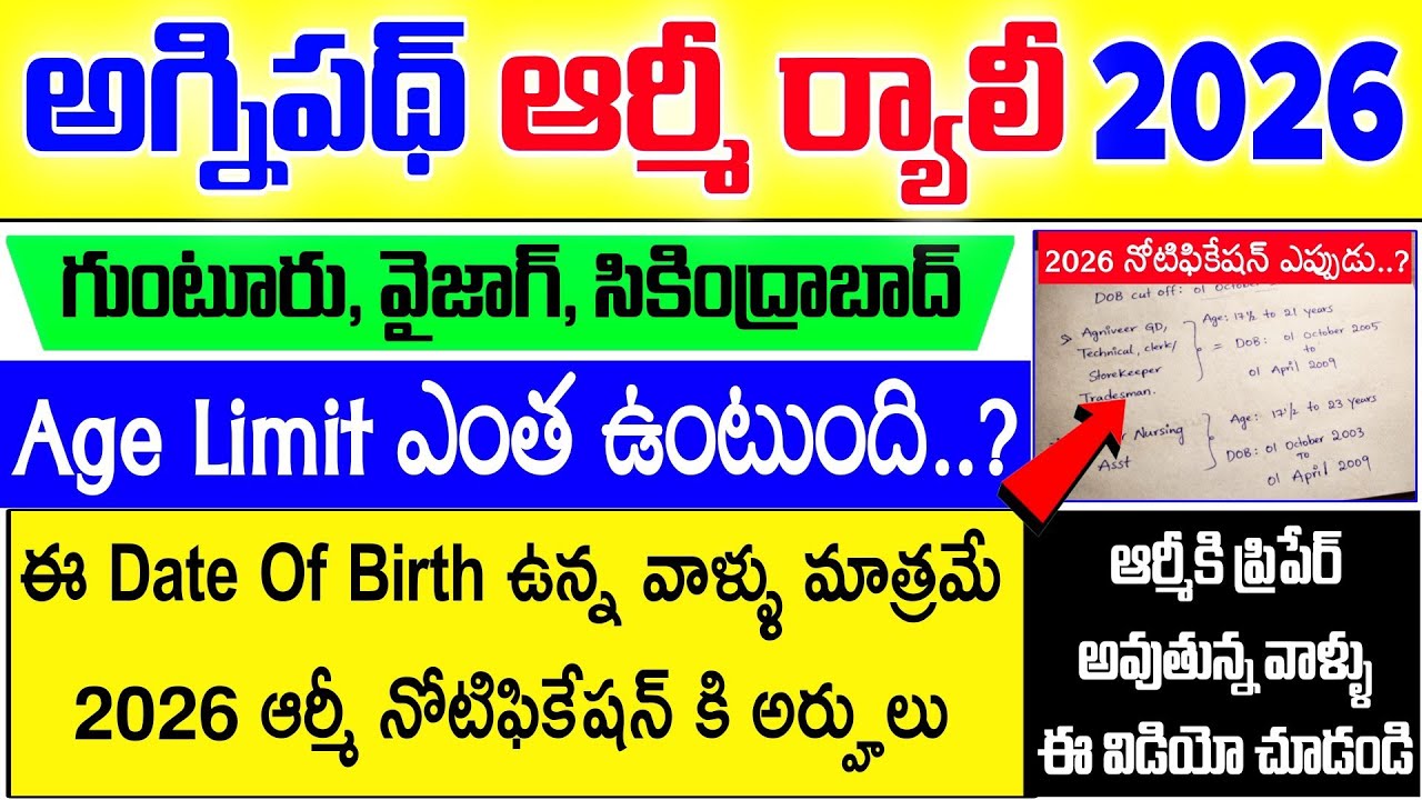 అగ్నిపథ్ ఆర్మీ ర్యాలీ 2026 నోటిఫికేషన్ & ఎలిజిబిలిటీ 📅