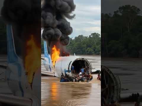 Fictional Aircraft Crash Amid Flood waters #fypyoutube #viral #disaster #flood #military #automobile