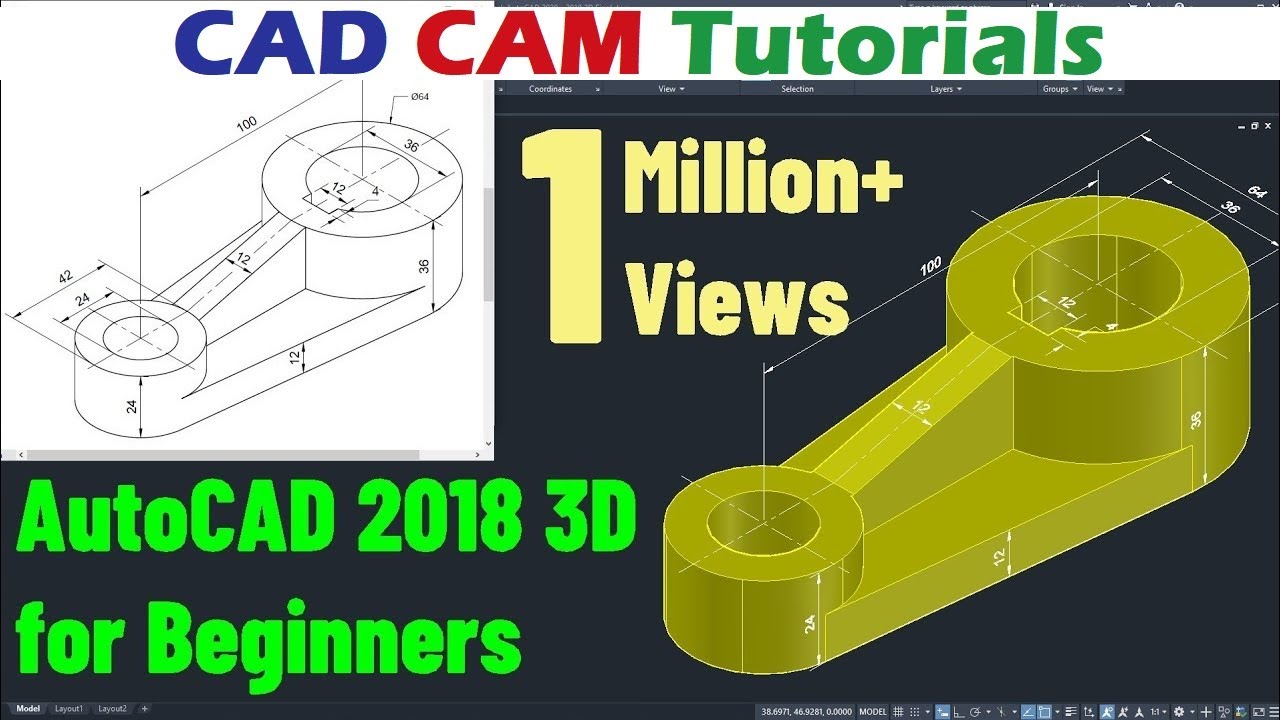 AutoCAD 2018 3D Beginner Tutorial 🏗️