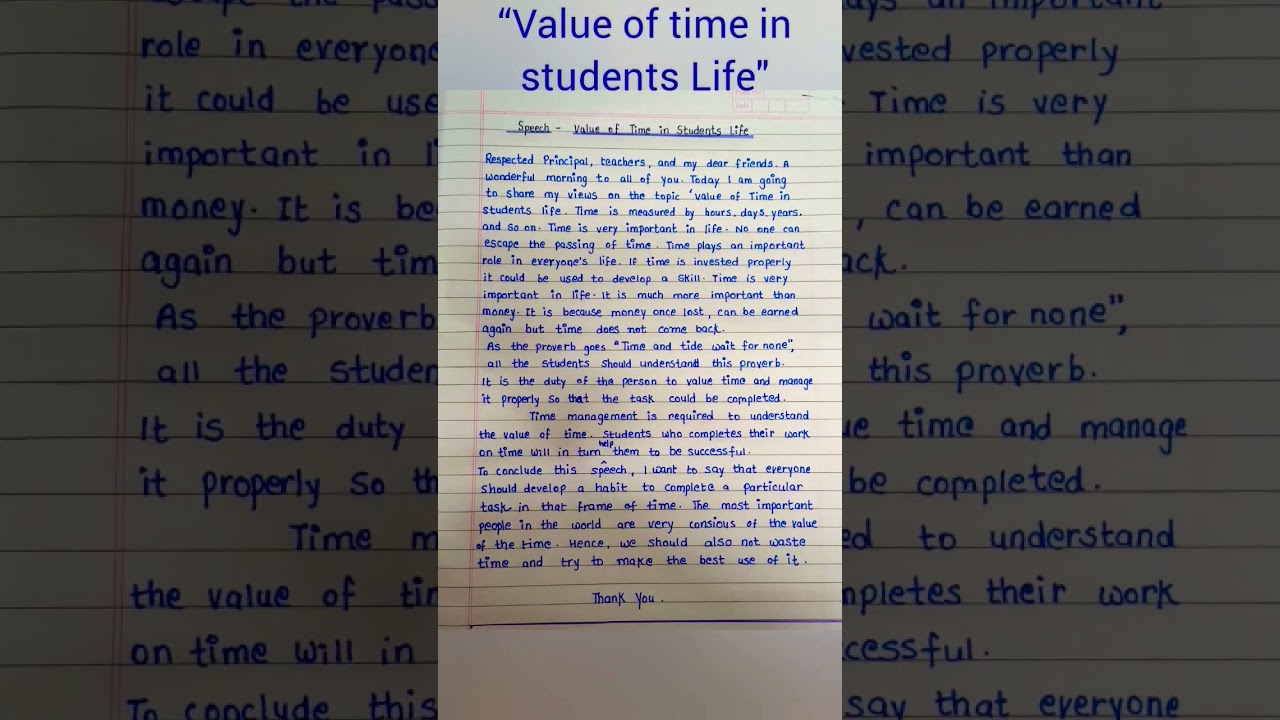 Speech on Time's Importance in Student Life ⏳
