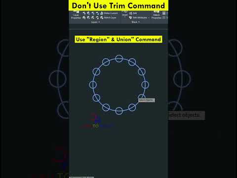 Region Command | Union Command in AutoCAD #shorts #autocad