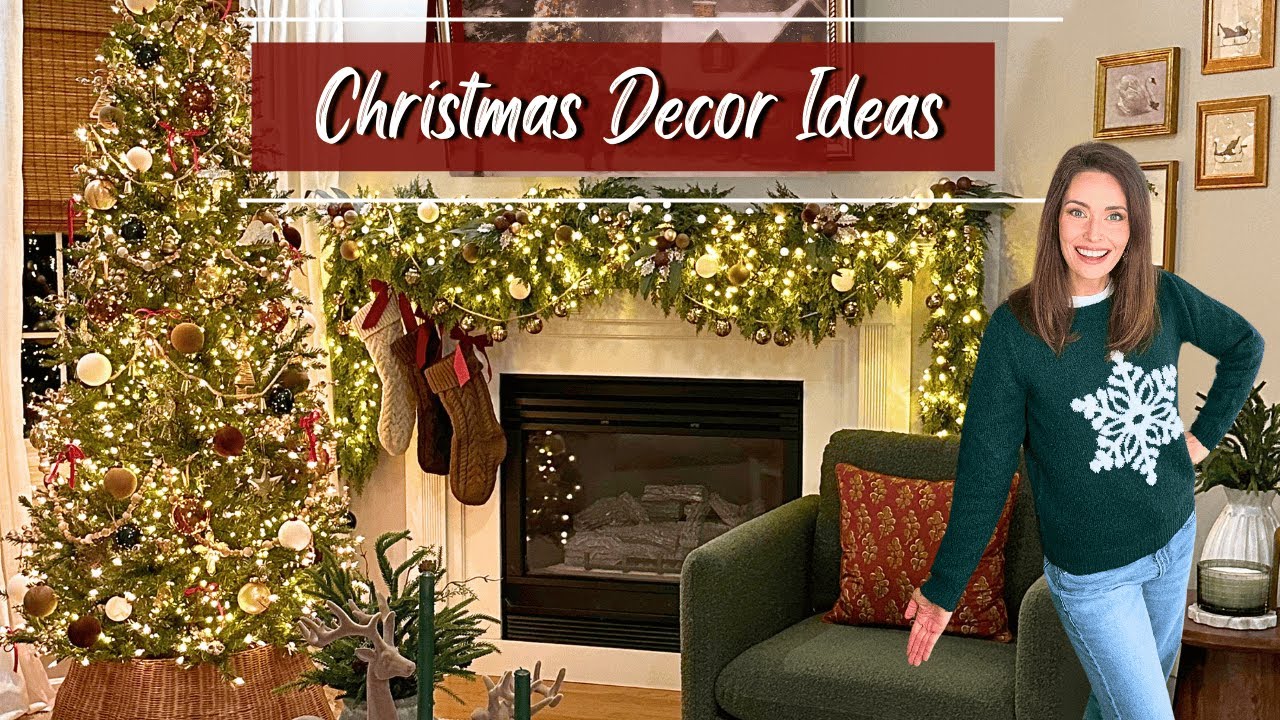 Christmas Decor Ideas | Living Room Decorate with Me | Vintage-Inspired Tree, Mantel & More!