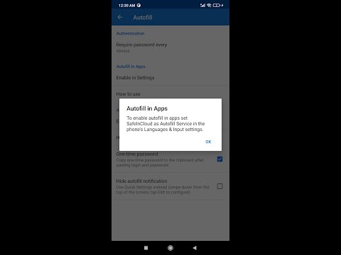 Auto-fill in apps: Setup (Android)