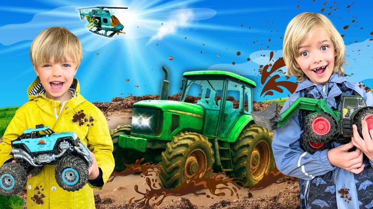 Muddy Tractor Rescue with Sky & Finn 🚜