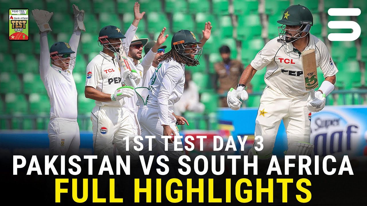 Pakistan vs South Africa 2025 Test Series - Day 3 Highlights 🏏