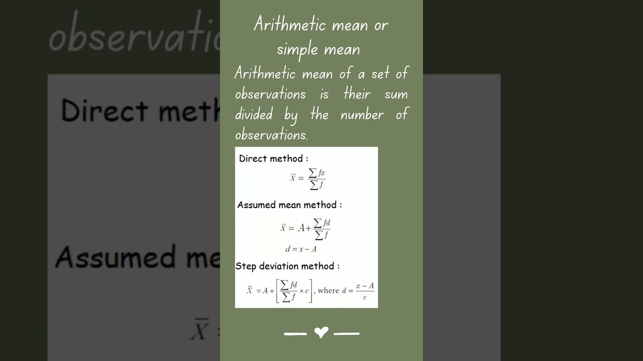 Understanding Arithmetic Mean in Statistics π