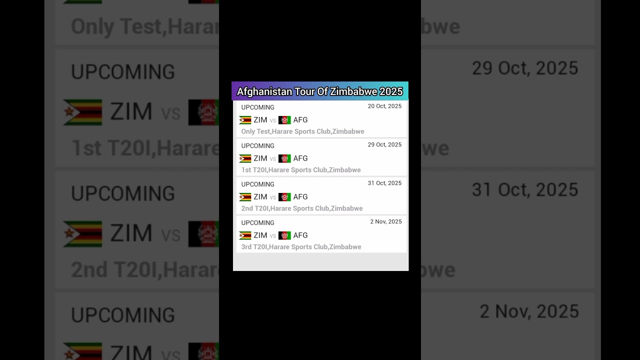 Epic Battle! Afghanistan vs Zimbabwe Test & T20 Series 2025 🏏