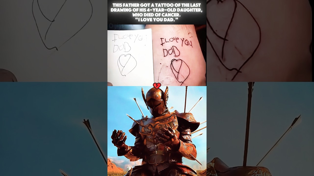 Father Gets Daughter's Final Drawing Tattoo 🥀