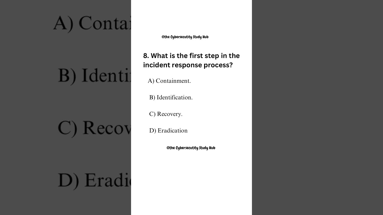 CompTIA Security+ 701 Practice: Incident Response Step 1
