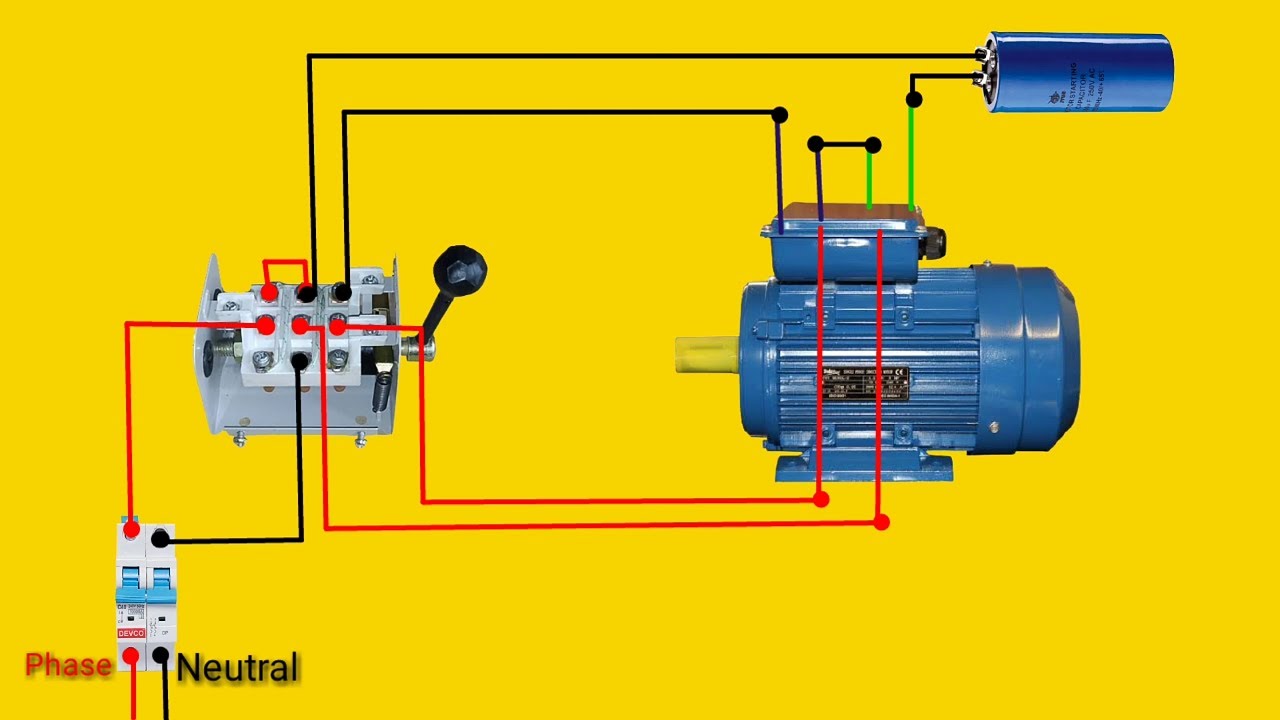 Single Phase Motor Reversal & Forward Connection 🔄