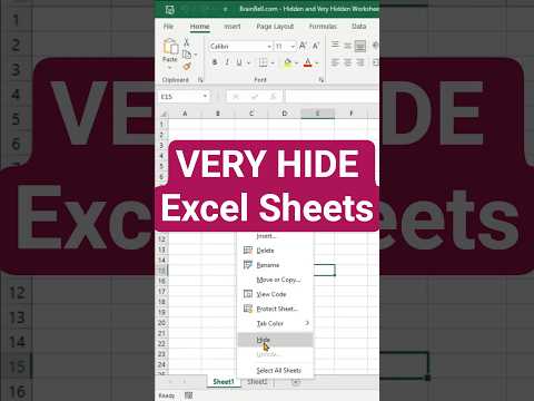 Hide, Very Hide, and Unhide Excel Worksheet #excel #exceltips #vba