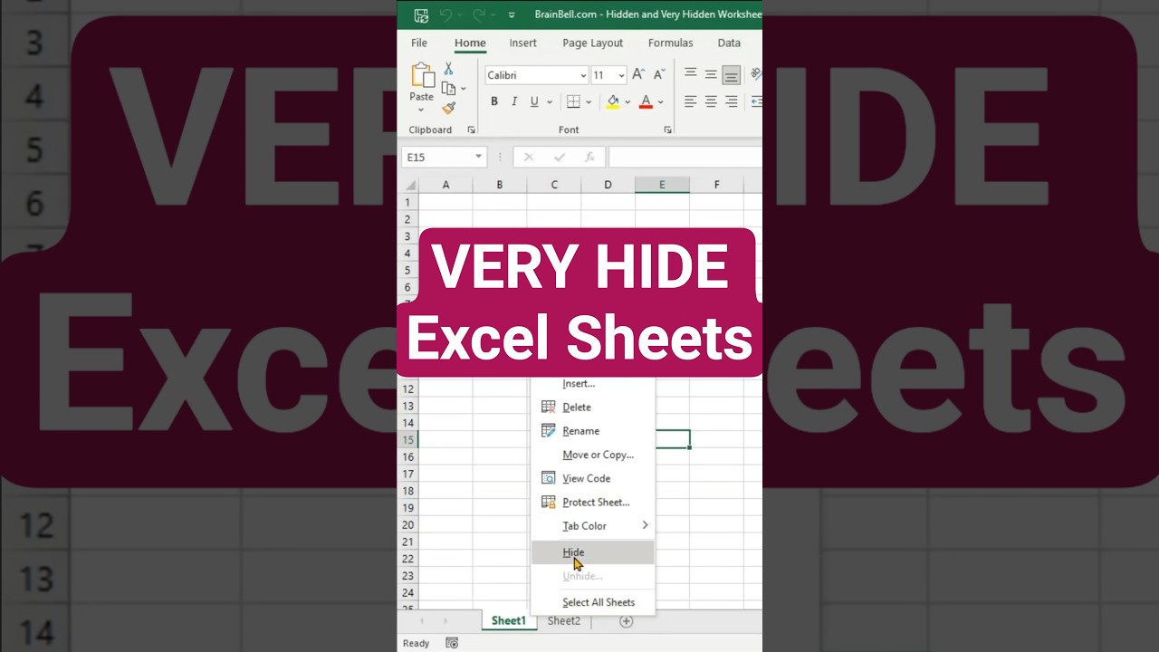 Mastering Hidden Worksheets in Excel: Hide, Very Hide & Unhide 🔒