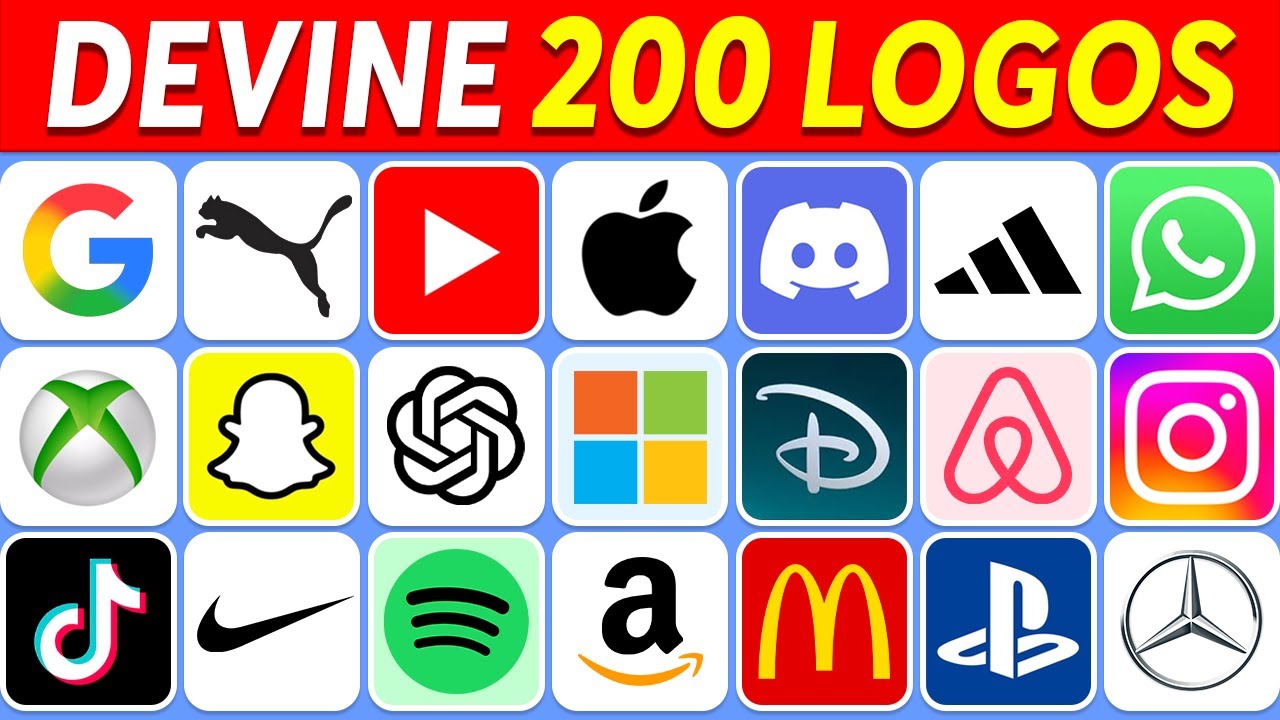 Devine le Logo en 3 Secondes : 200 Logos Célèbres à Identifier