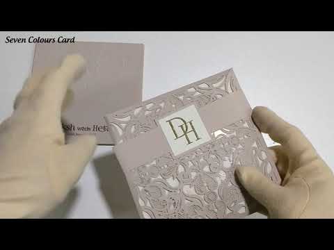 109 Lasercut wedding card in boxed envelope