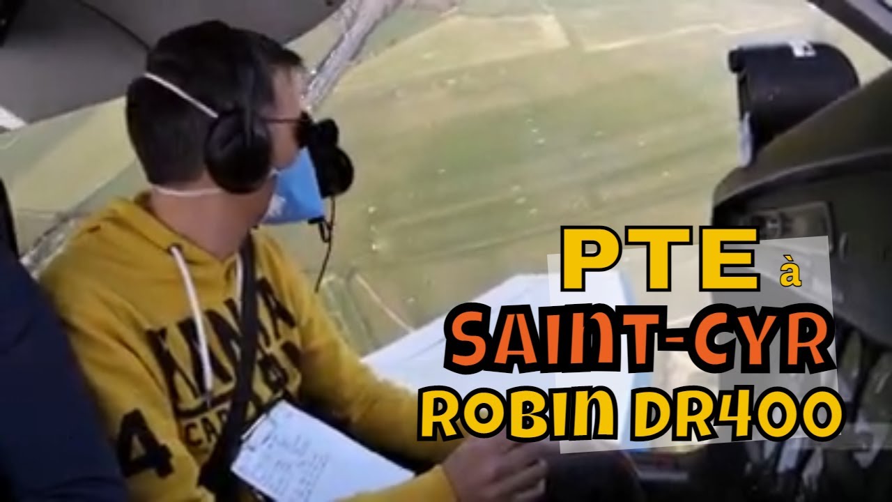Robin DR400 Prise de Terrain par Encadrement (PTE) Saint-Cyr (Deadstick exercice landing)