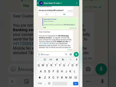 SBI WHATSAPP BANKING REGISTRATION #shorts