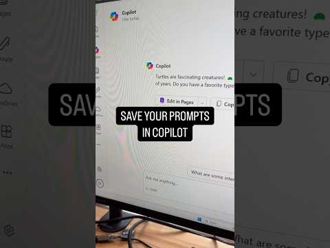 How to Save your prompts in Microsoft Copilot