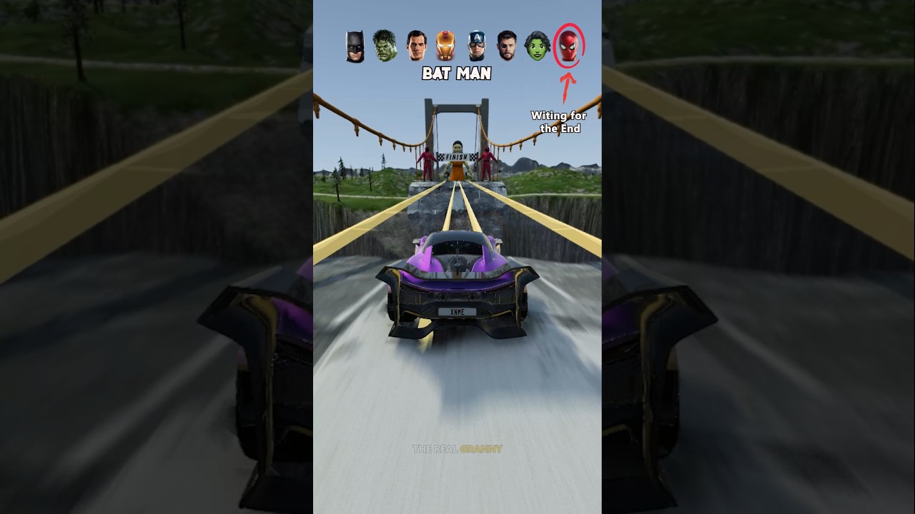 Super Heros Cars vs Squid Game 6 #squidgame #superhero #beamngdrive
