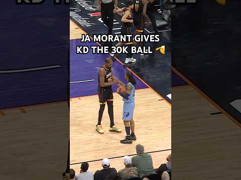 Ja Morant shows respect to KD by giving him the game ball 🫡